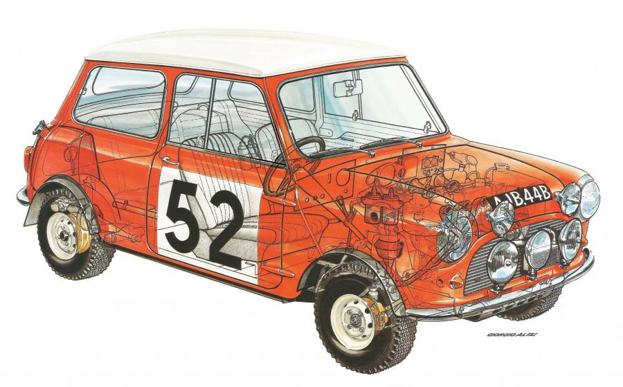 Схема Morris Mini Cooper S Rally (ADO15) 1964 года  (фото 7 из 23)